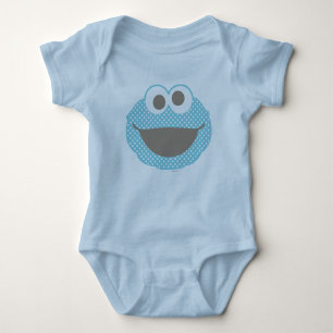 Cookie Monster Polka Dot Face Baby Bodysuit