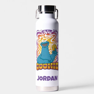Cookie Monster   Psychedelic   Add Your Name Water Bottle