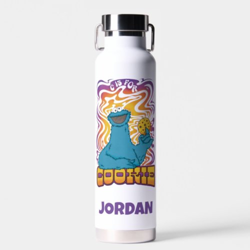 Cookie Monster  Psychedelic  Add Your Name Water Bottle