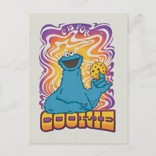 Cookie Monster  Psychedelic Postcard