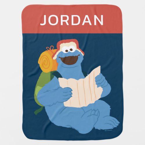 Cookie Monster Reading A Map  Add Your Name Baby Blanket