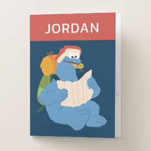 Cookie Monster Reading A Map   Add Your Name Pocket Folder