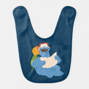 Cookie Monster Reading A Map Baby Bib