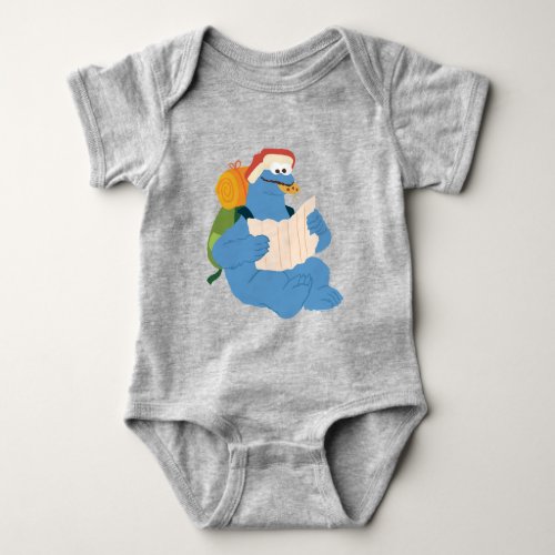 Cookie Monster Reading A Map Baby Bodysuit