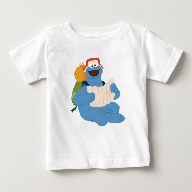 Cookie Monster Reading A Map Baby T-Shirt (Front)