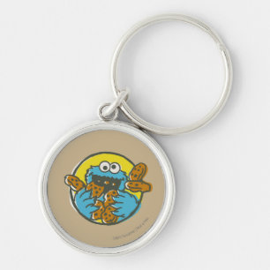 Cookie Monster Retro Keychain