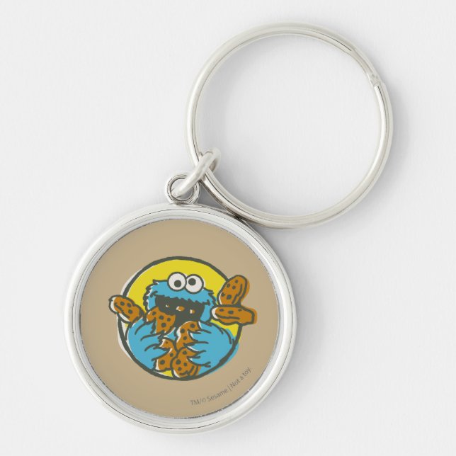 Cookie Monster Retro Keychain (Front)