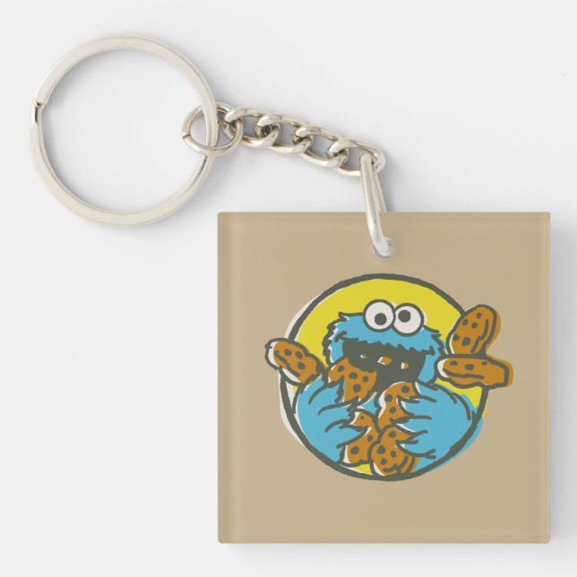 Cookie Monster Retro Keychain (Front)