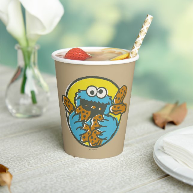 Cookie Monster Retro Paper Cups (Insitu)