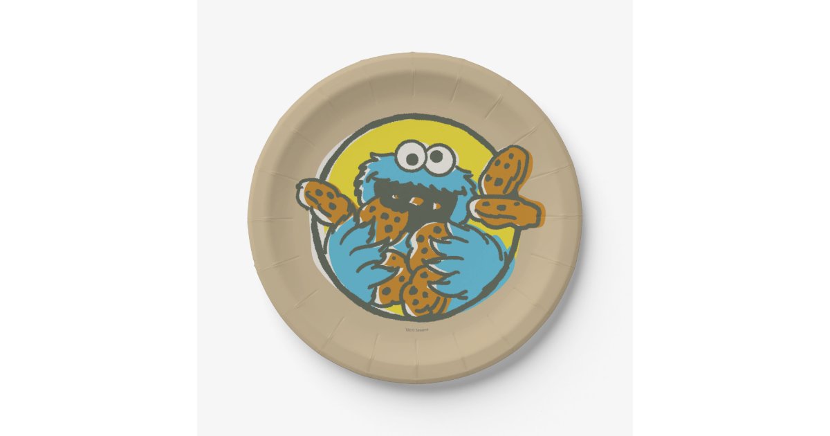 Cookie Monster Retro Paper Plate | Zazzle.com