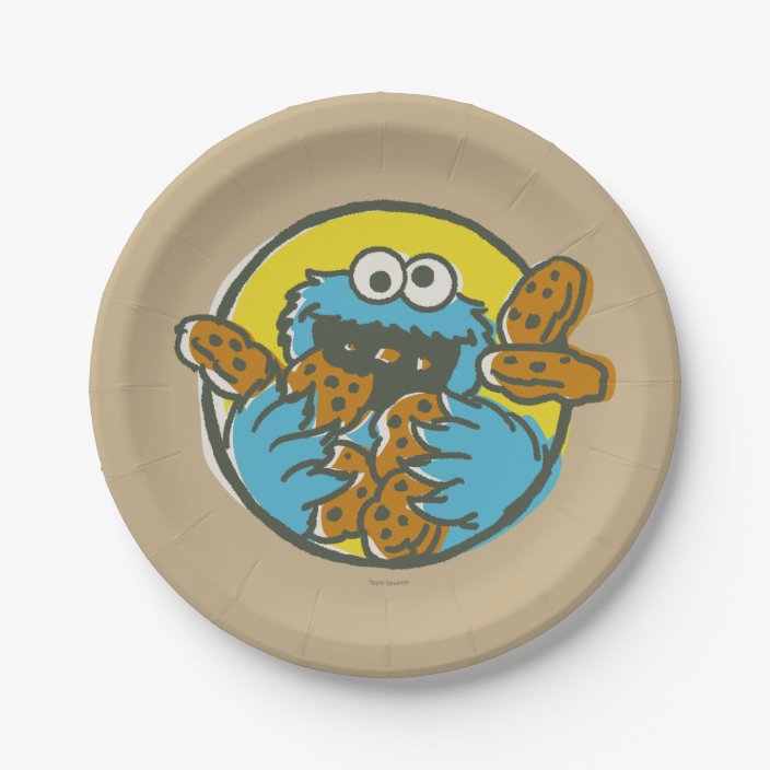 Cookie Monster Retro Paper Plate | Zazzle.com