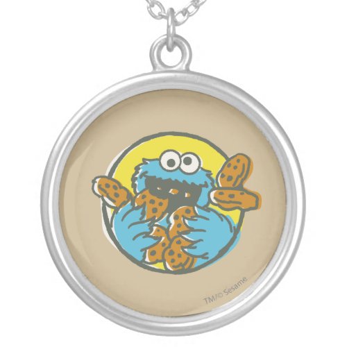 Cookie Monster Retro Silver Plated Necklace