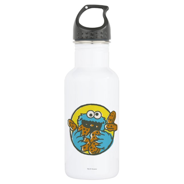 Cookie Monster Retro Stainless Steel Water Bottle (Front)