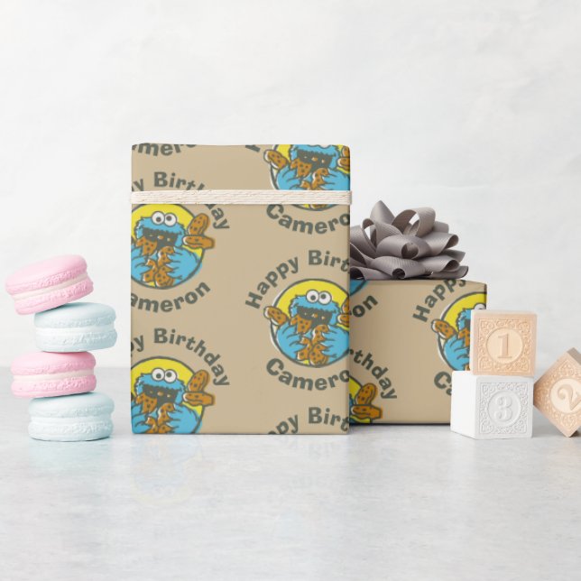 Cookie Monster Retro Wrapping Paper (Baby Shower)