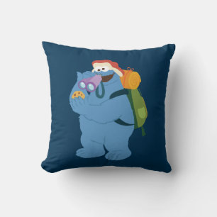 Cookie Monster Searching for Cookies Throw Pillow