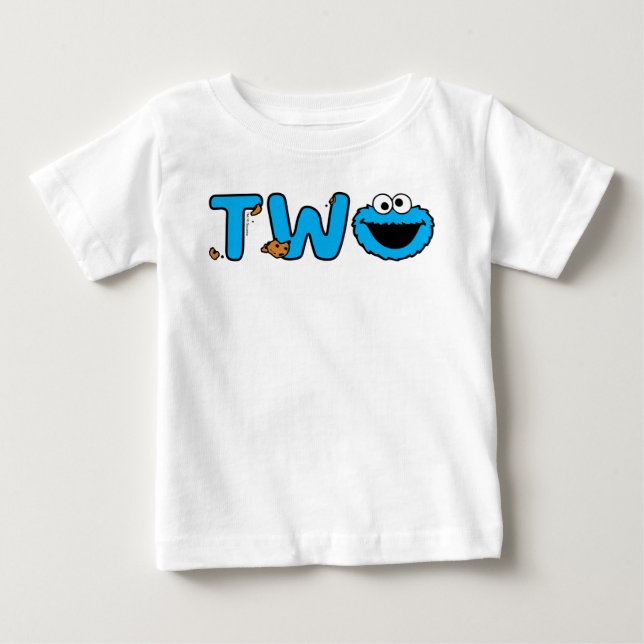 Cookie Monster Second Birthday Baby T-Shirt (Front)