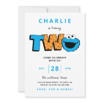 Cookie Monster - Second Birthday Invitation