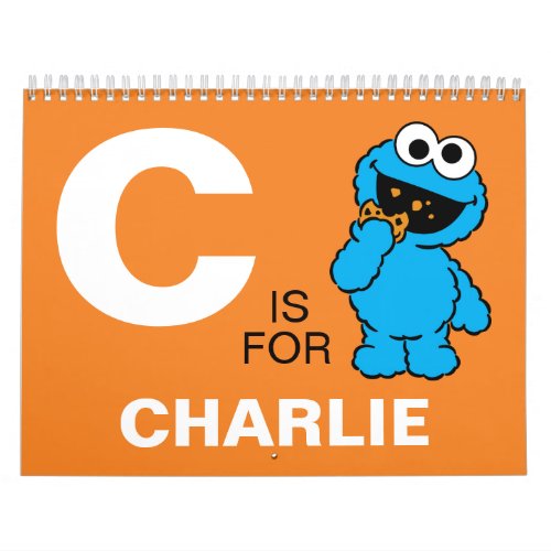 Cookie Monster Sesame Street  Add Your Name  Calendar