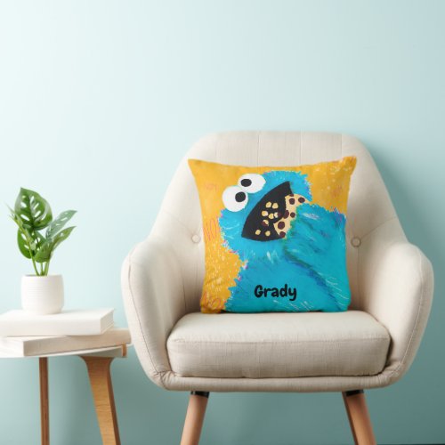 Cookie Monster Sesame Street Design Contest Throw Pillow