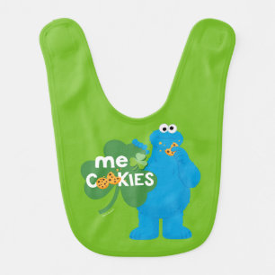 Cookie Monster Shamrock Love Baby Bib
