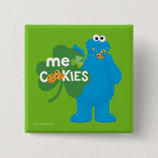 Cookie Monster | Shamrock Love Button (Front)