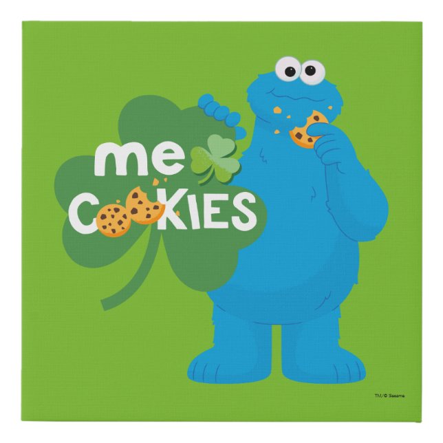 Cookie Monster | Shamrock Love Faux Canvas Print (Front)