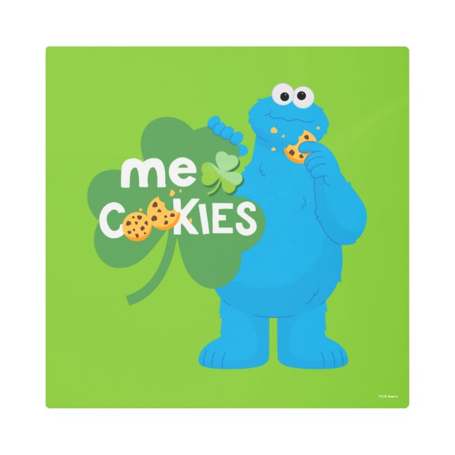Cookie Monster | Shamrock Love Metal Print (Front)