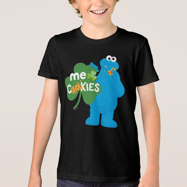 Cookie Monster | Shamrock Love Tri-Blend Shirt (Front)