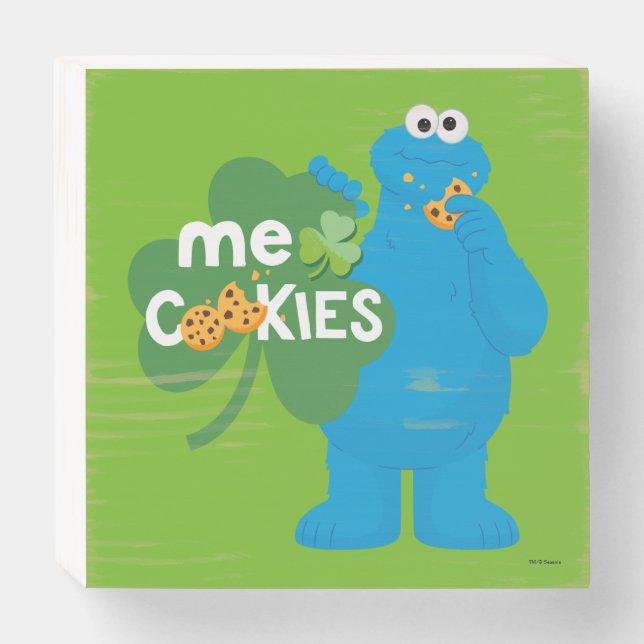 Cookie Monster | Shamrock Love Wooden Box Sign (Front Horizontal)