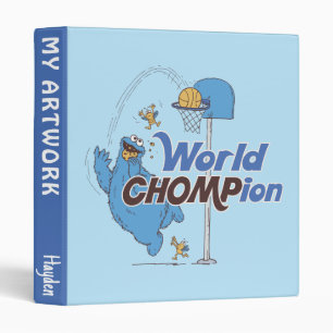 Cookie Monster   Shooting Basketball Hoops 3 Ring Binder