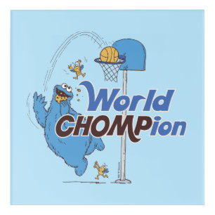 Cookie Monster Shooting Basketball Hoops Acrylic Print