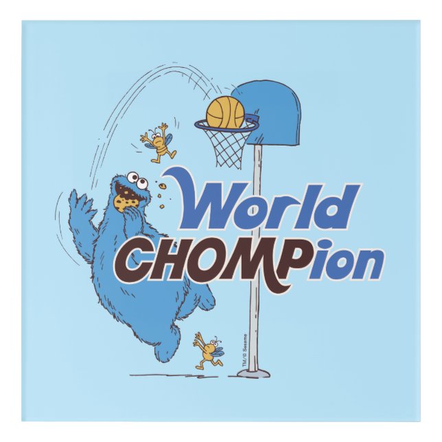 Cookie Monster | Shooting Basketball Hoops Acrylic Print (Front)