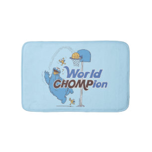 Cookie Monster   Shooting Basketball Hoops Bath Mat