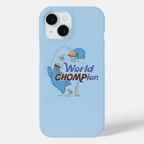 Cookie Monster  Shooting Basketball Hoops iPhone 15 Case