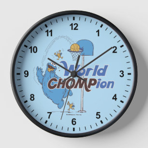 Cookie Monster   Shooting Basketball Hoops Clock