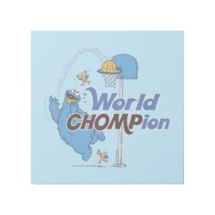 Cookie Monster Shooting Basketball Hoops Gallery Wrap