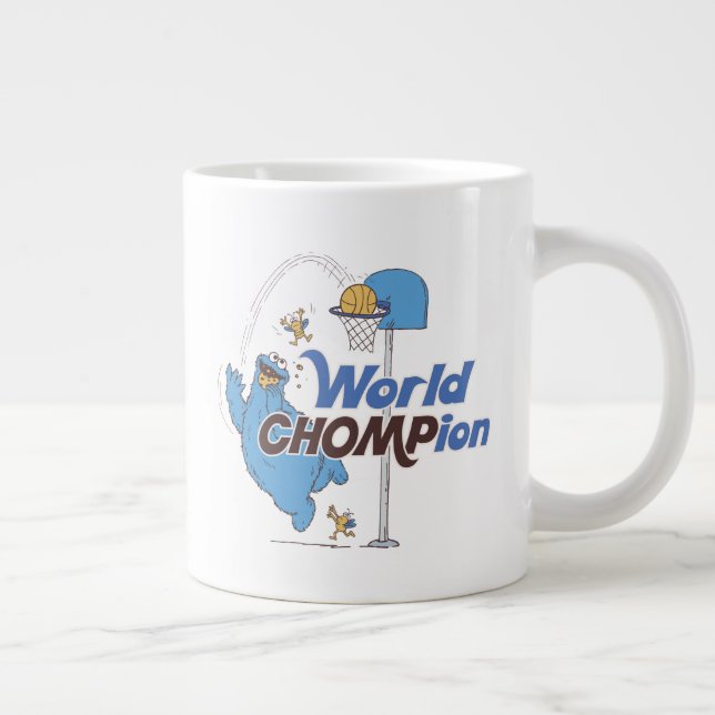 Cookie Monster | Shooting Basketball Hoops Giant Coffee Mug (Right)
