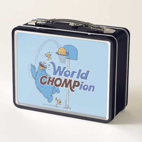 Cookie Monster  Shooting Basketball Hoops Metal Lunch Box