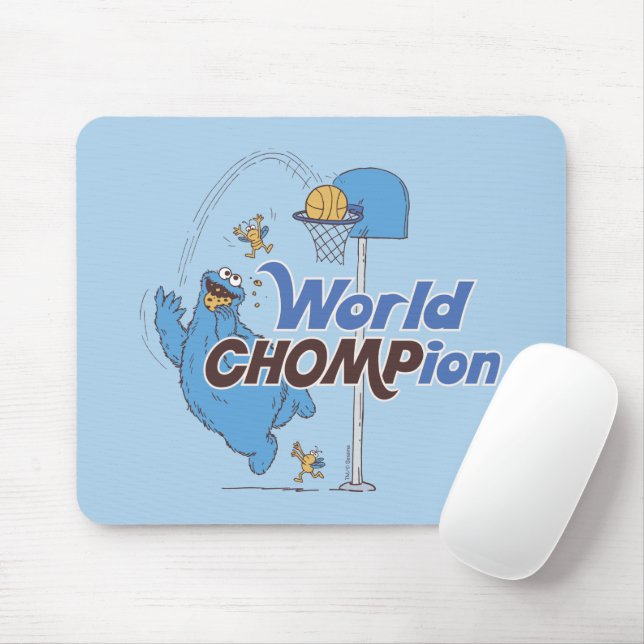 Cookie Monster | Shooting Basketball Hoops Mouse Pad (With Mouse)