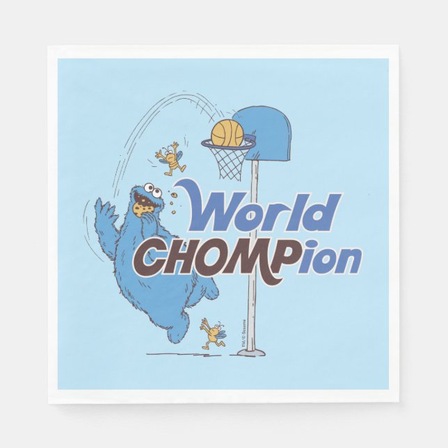 Cookie Monster | Shooting Basketball Hoops Napkins (Front)