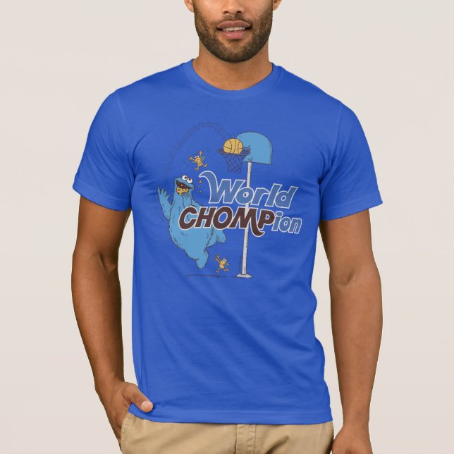 Cookie Monster | Shooting Basketball Hoops T-Shirt (Front)