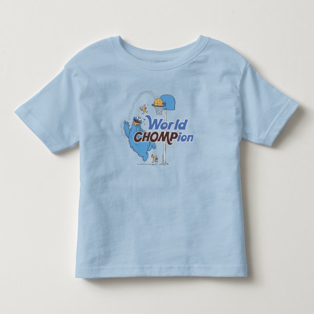Cookie Monster | Shooting Basketball Hoops Toddler T-shirt (Front)