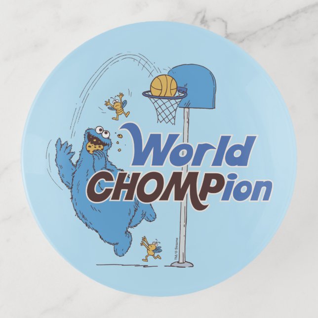 Cookie Monster | Shooting Basketball Hoops Trinket Tray (Front)