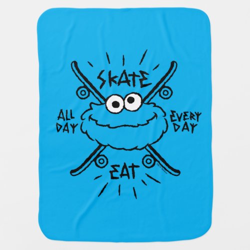 Cookie Monster Skate Logo _ Skate Eat 247 Baby Blanket
