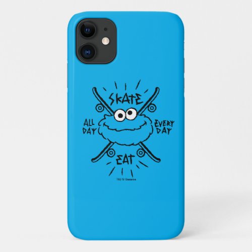 Cookie Monster Skate Logo _ Skate Eat 247 iPhone 11 Case