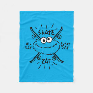 Cookie Monster Skate Logo - Skate, Eat, 24/7 Fleece Blanket