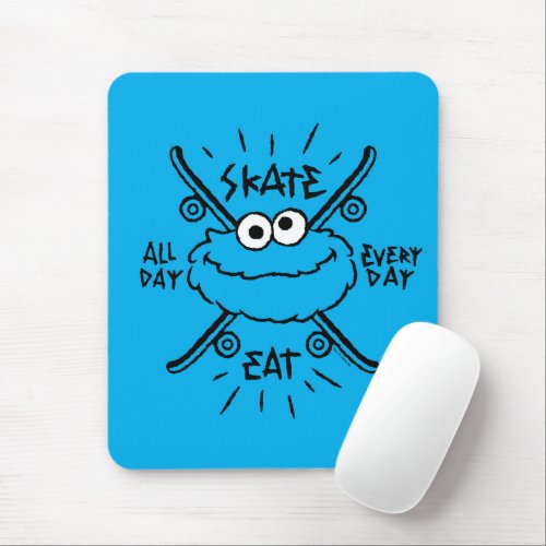 Cookie Monster Skate Logo _ Skate Eat 247 Mouse Pad