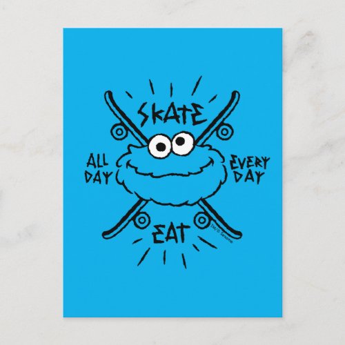 Cookie Monster Skate Logo _ Skate Eat 247 Postcard