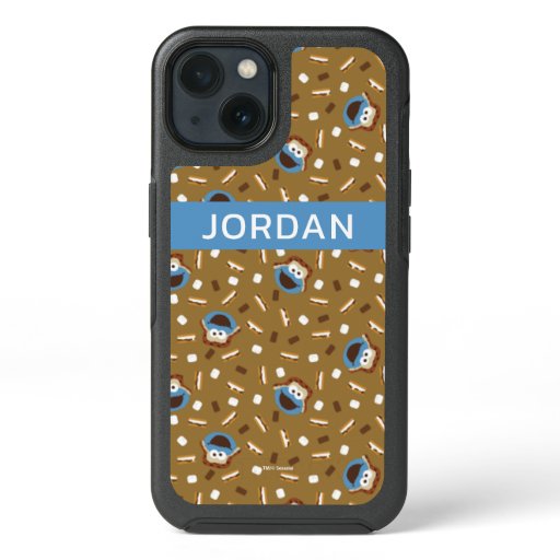 Cookie Monster S'mores Pattern | Add Your Name iPhone 13 Case