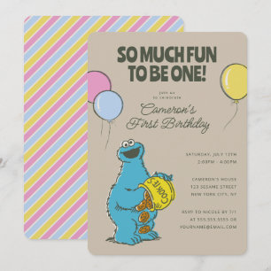 Cookie Monster   So Much Fun to Be One Birthday Invitation